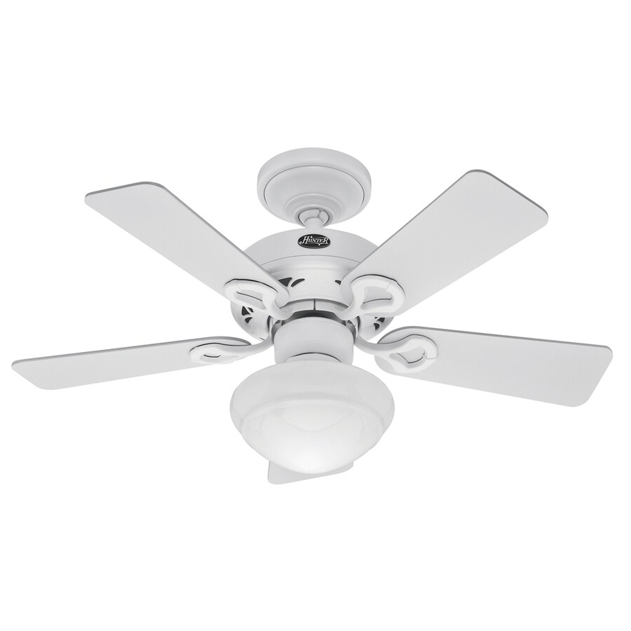 Hunter 36 In Bainbridge Textured White Ceiling Fan With Light Kit