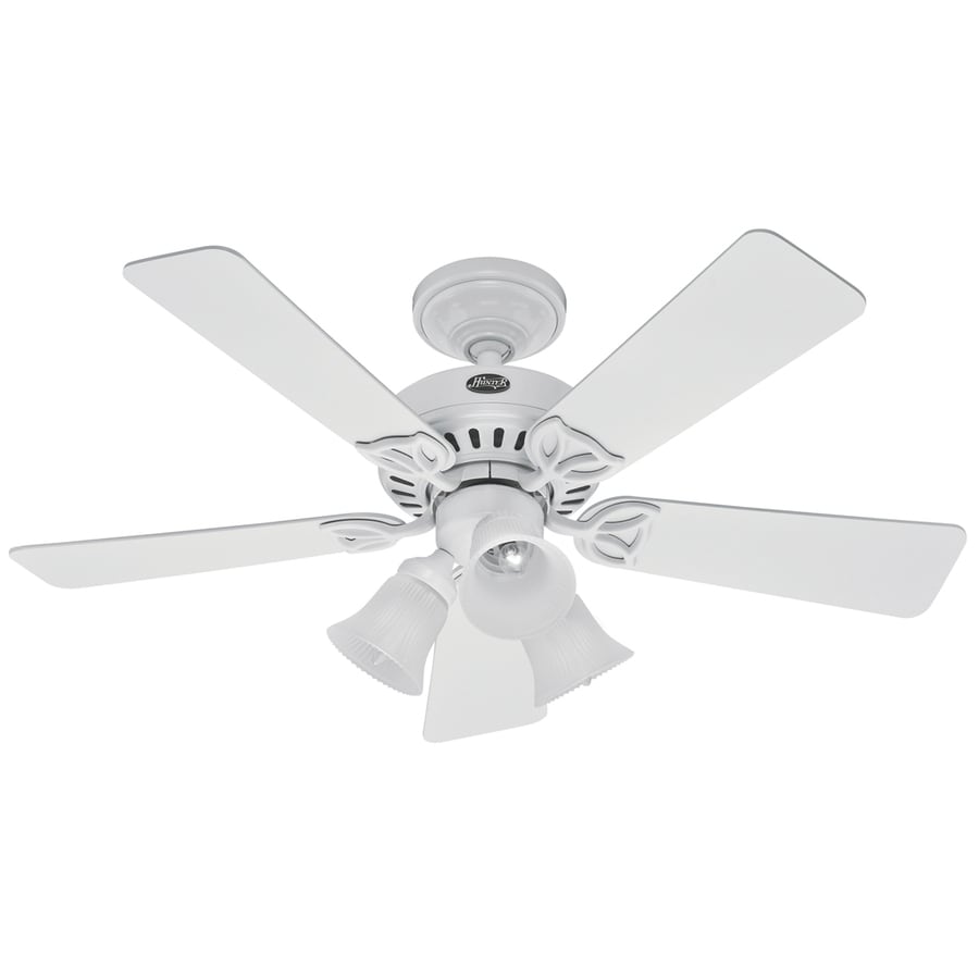 Hunter 42 In Beacon Hill White Ceiling Fan With Light Kit At Lowes Com