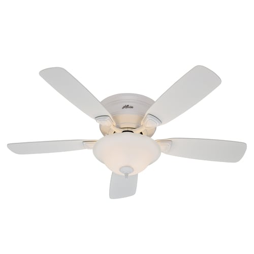 Hunter 48 In Low Profile Plus White Ceiling Fan With Light Kit At Lowes Com