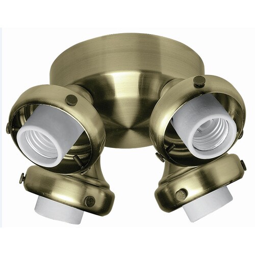 Hunter 4-Light Antique Brass Ceiling Fan Light Kit with ...
