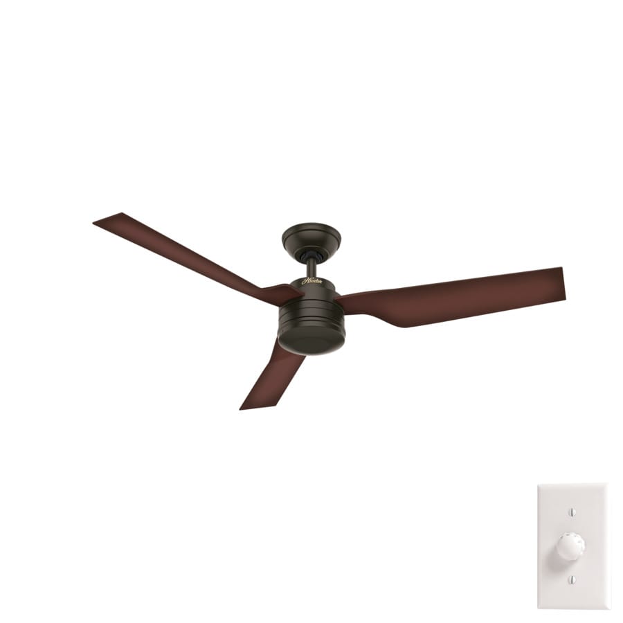 Hunter Cabo 52 In Satin Bronze Indoor Outdoor Ceiling Fan And