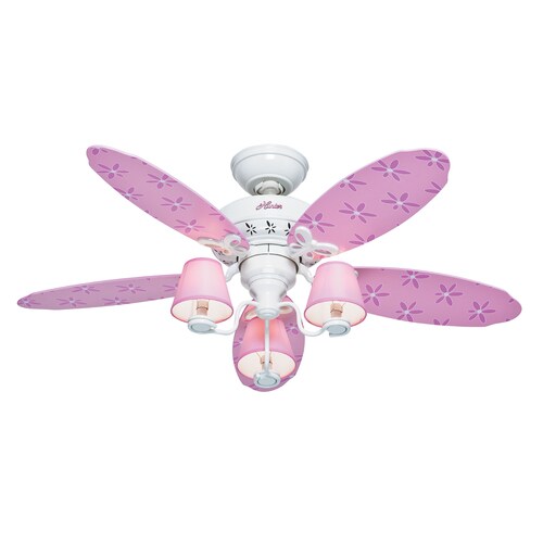 44 In Dreamland White Kids Ceiling Fan With Light Kit 5 Blades