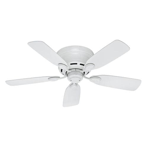 Hunter Low Profile Iv 42 In White Indoor Flush Mount Ceiling Fan 5 Blade At Lowes Com