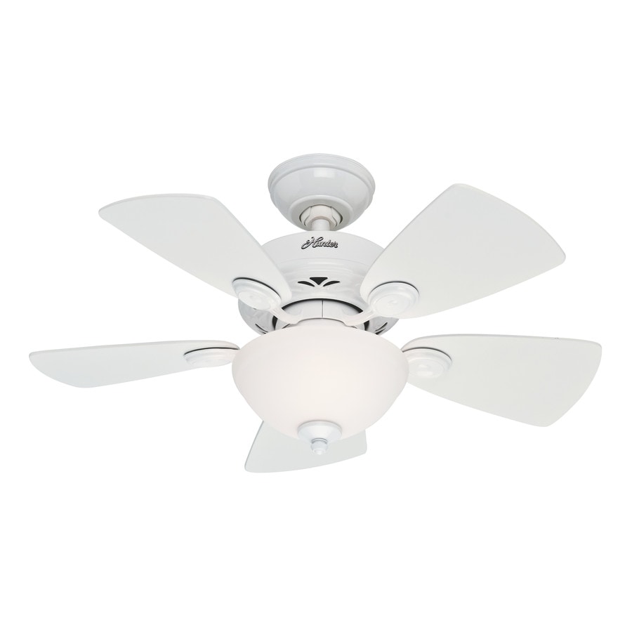 Hunter Watson Led 34 In Satin White Led Indoor Ceiling Fan With