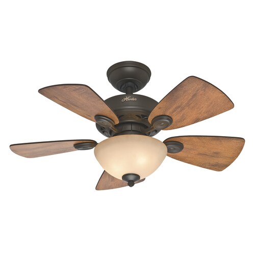 Hunter Watson Led 34 In Satin Bronze Led Indoor Ceiling Fan With