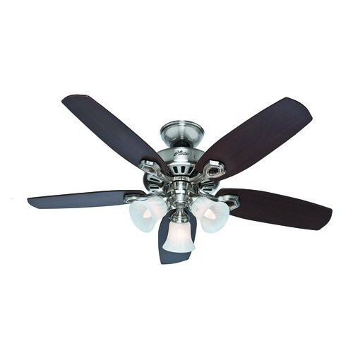 Hunter Builder Small Room Led 42 In Brushed Nickel Led Indoor Ceiling Fan With Light Kit 5 Blade At Lowes Com