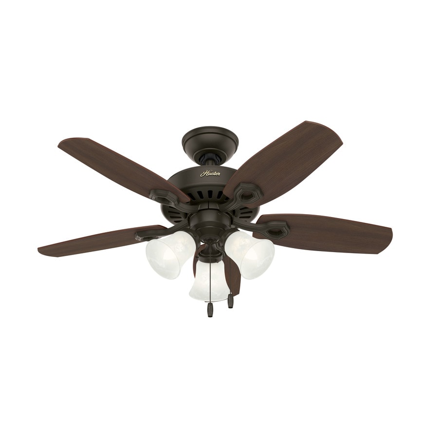 Builder Small Room Led 42 In Satin Bronze Led Indoor Ceiling Fan With Light Kit 5 Blade