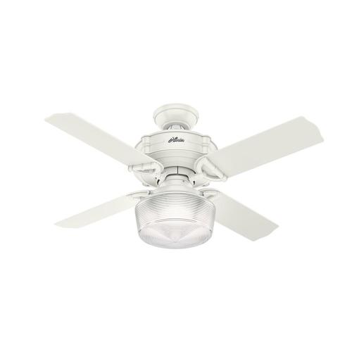 Brunswick 44 In Satin White Led Indoor Ceiling Fan With Light Kit And Remote 4 Blade