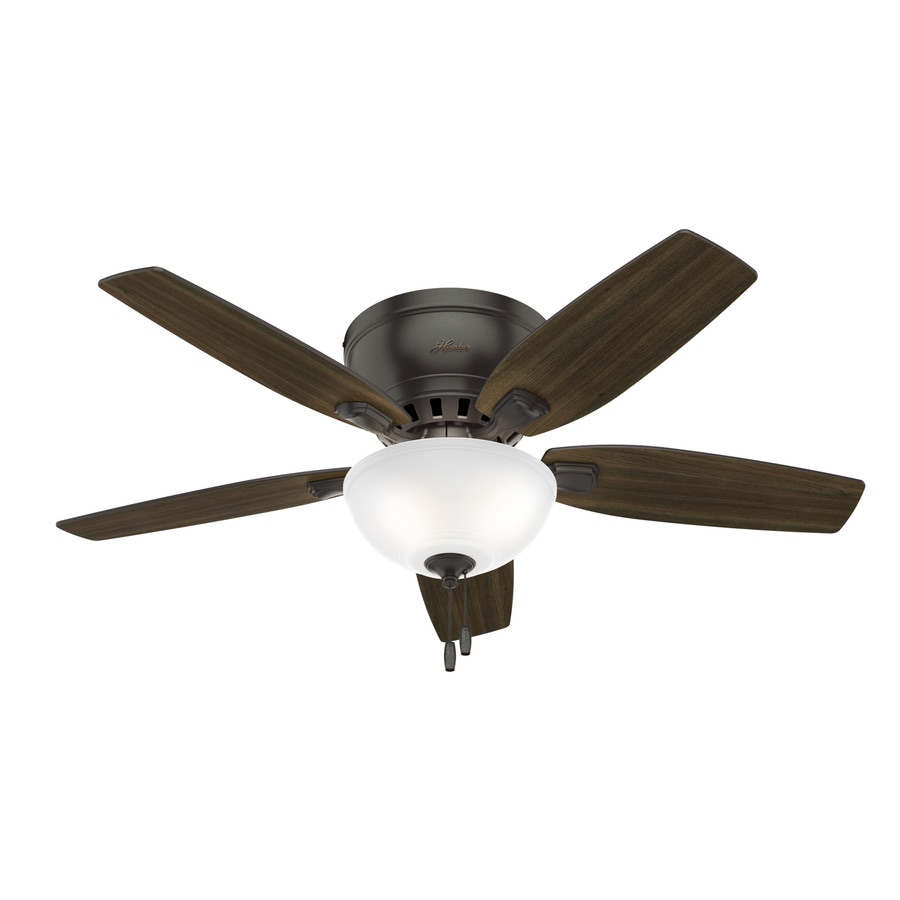 Small Room Led 46 In Noble Bronze Led Indoor Flush Mount Ceiling Fan With Light Kit 5 Blade