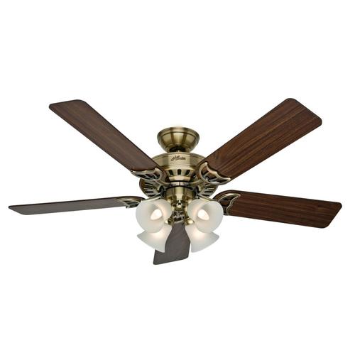 Hunter Studio Series Led 52 In Antique Brass Led Indoor Ceiling Fan