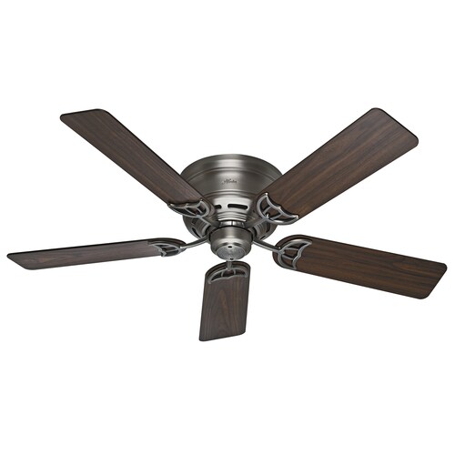 Hunter Low Profile Iii 52 In Antique Pewter Indoor Flush Mount Ceiling Fan 5 Blade At Lowes Com