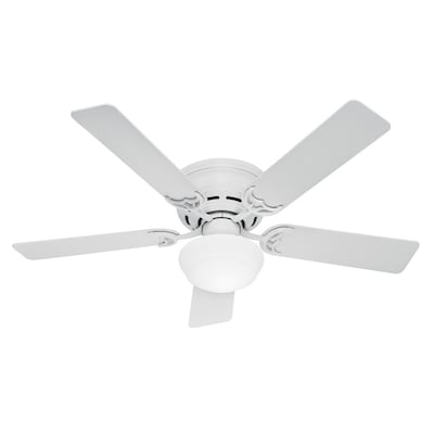 Low Profile Iii Plus 52 In White Indoor Flush Mount Ceiling Fan With Light Kit 5 Blade