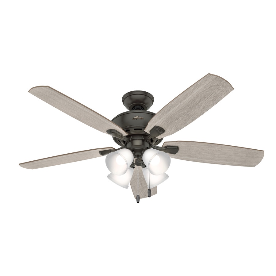 Amberlin Led 52 In Satin Bronze Led Indoor Ceiling Fan With Light Kit 5 Blade
