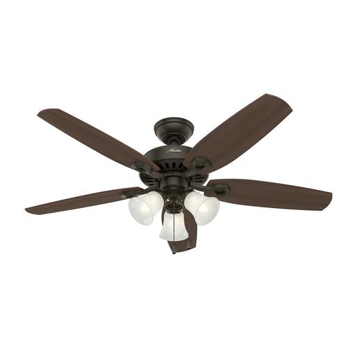 Hunter Builder Plus Led 52 In Satin Bronze Led Indoor Ceiling Fan