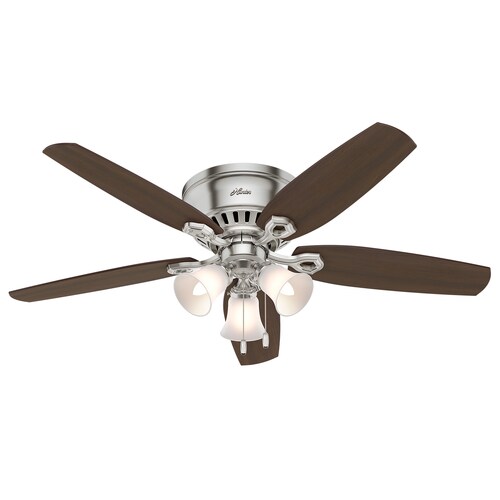 Hunter Builder Low Pro Led 52 In Brushed Nickel Indoor Flush Brushed Nickel Led Indoor Flush
