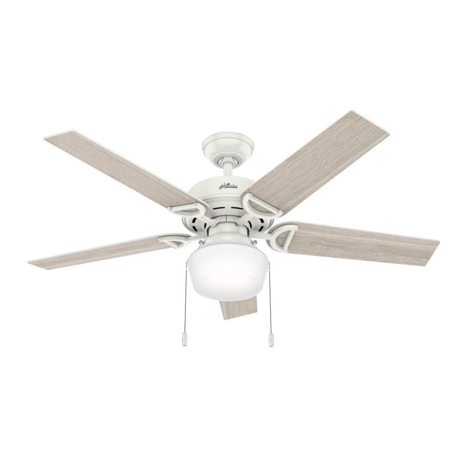 Hunter Viola Led 52 In Satin White Led Indoor Ceiling Fan With
