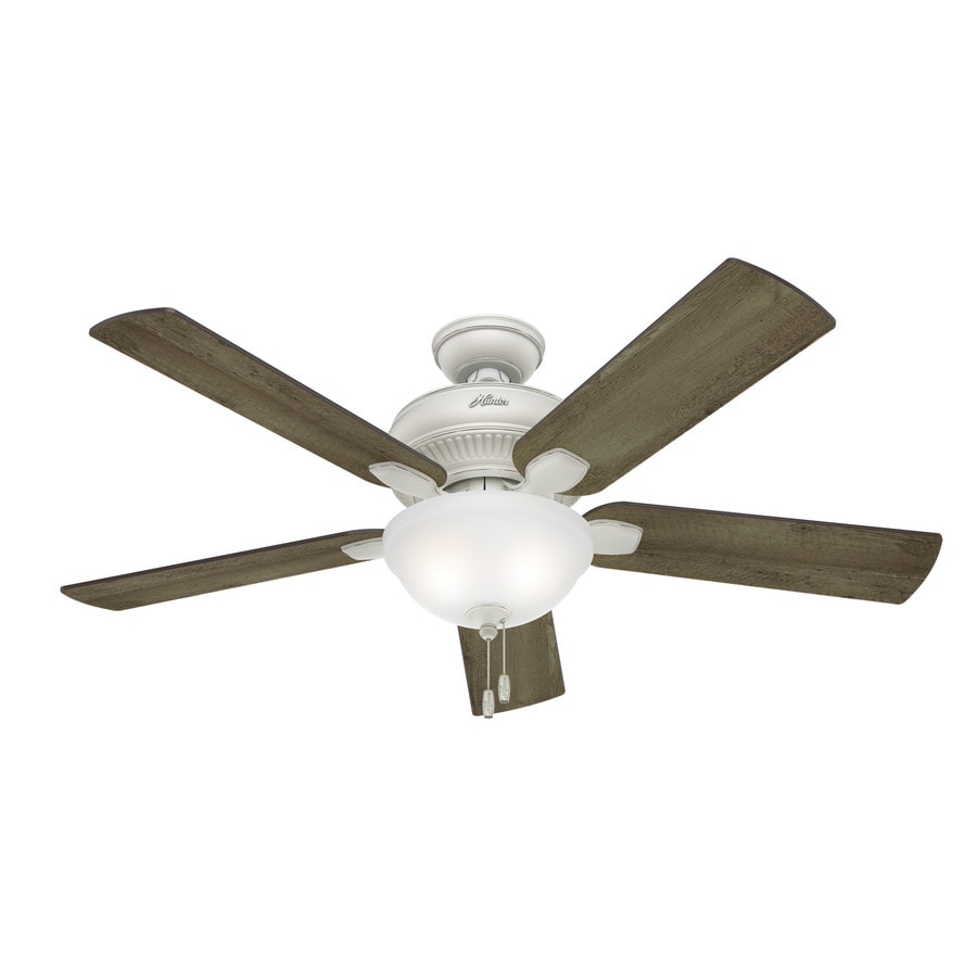 Matheston 52 In Antique White Indoor Outdoor Ceiling Fan With Light Kit 5 Blade