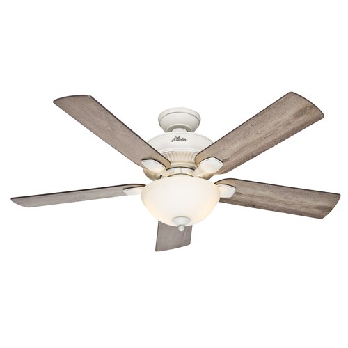 Matheston 52 In Antique White Indoor Outdoor Ceiling Fan With Light Kit 5 Blade