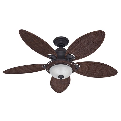 Hunter Caribbean Breeze 54 In Satin Bronze Indoor Ceiling Fan With