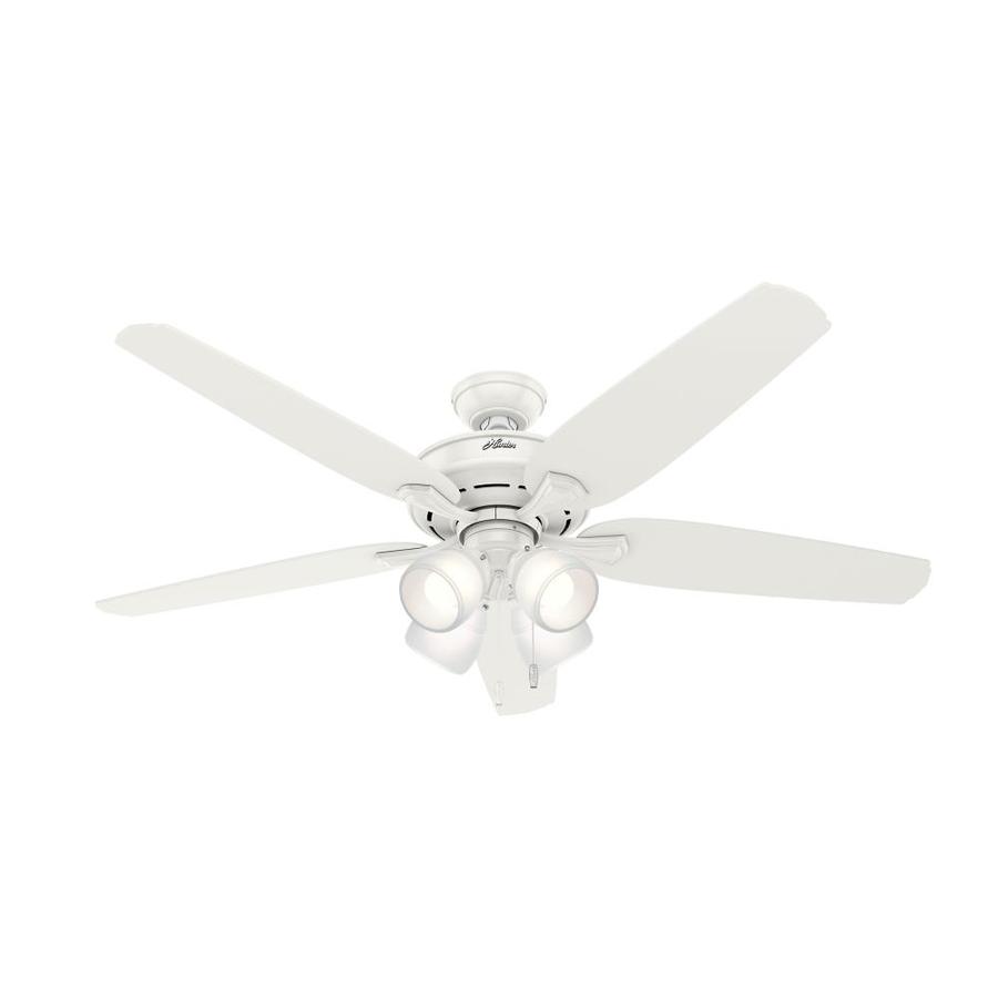 Hunter Multi Arm Led 60 In Satin White Led Indoor Ceiling Fan With