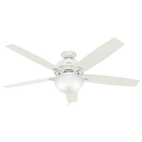 Donegan 60 In Satin White Led Indoor Ceiling Fan With Light Kit 5 Blade