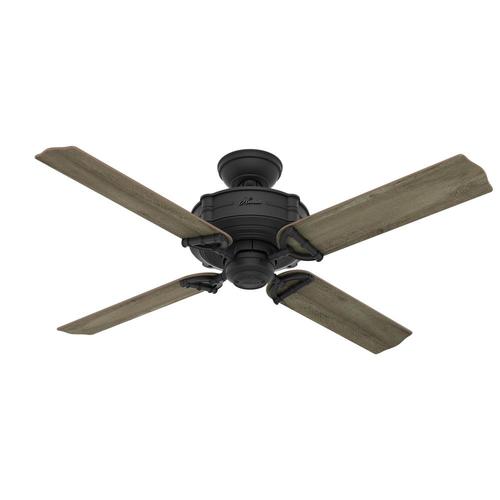 Hunter Brunswick 52 In Matte Black Indoor Outdoor Ceiling Fan And