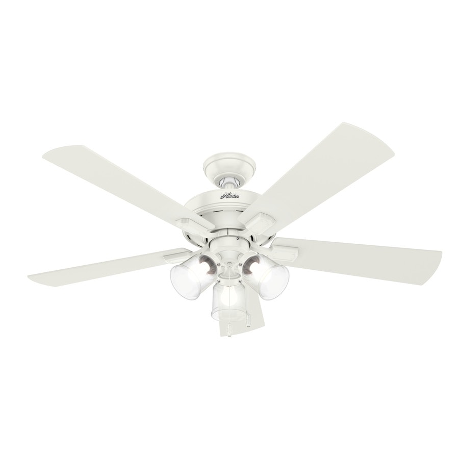 Hunter Crestfield 52 In Satin White Led Indoor Ceiling Fan With