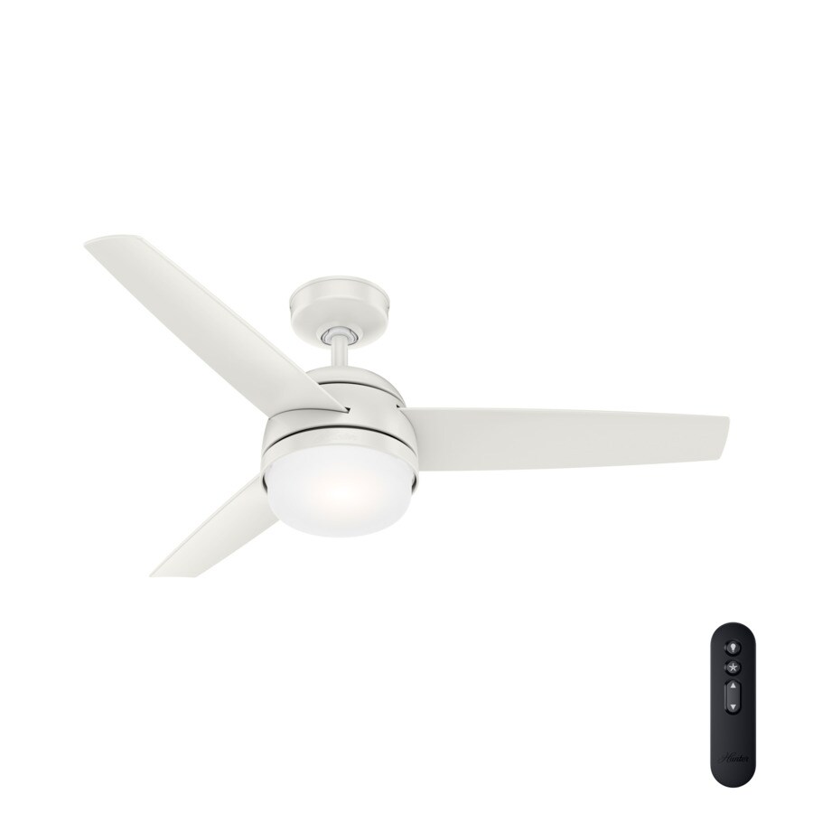 Hunter Midtown Led 48 In Satin White Led Indoor Ceiling Fan With