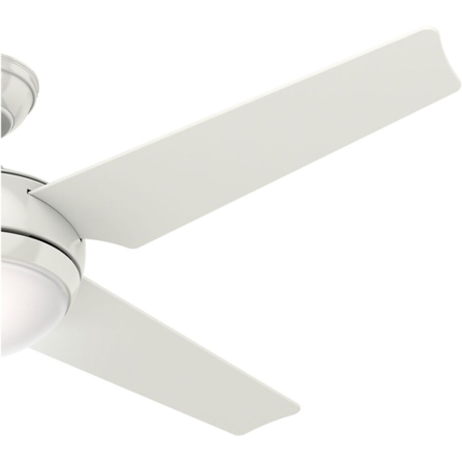 Hunter Sonic Led 52 In Satin White Led Indoor Ceiling Fan With