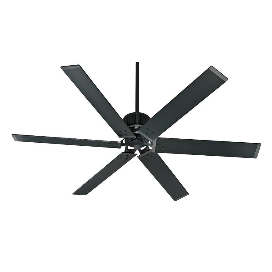 Shop Hunter Industrial 72in Matte Black Indoor\/Outdoor Downrod Mount Ceiling Fan 6Blade at 