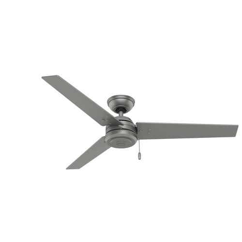 Hunter 52 In Matte Gray Indoor Outdoor Ceiling Fan 3 Blade Matte Gray Indoor Outdoor Ceiling Fan