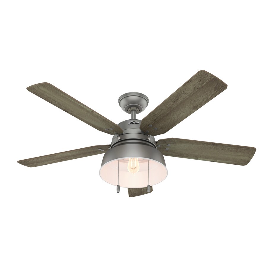 Mill Valley 52 In Matte Gray Led Indoor Outdoor Ceiling Fan With Light Kit 5 Blade