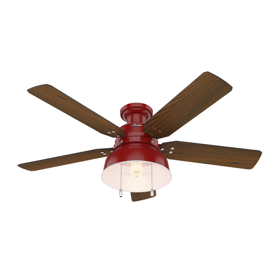 Hunter Mill Valley 52-in Red LED Indoor/Outdoor Flush ...