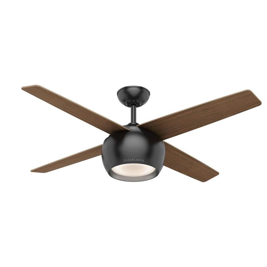 Casablanca Valby 54 In Matte Black Indoor Ceiling Fan With Light