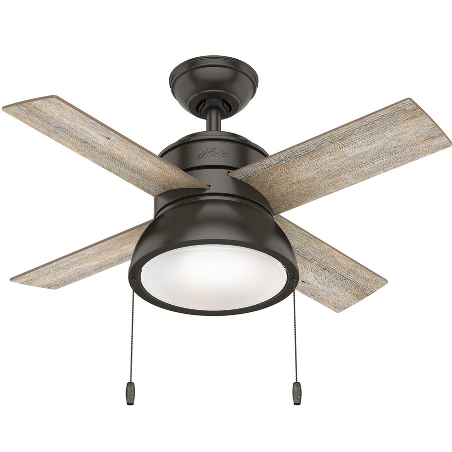 Hunter Loki Led 36 In Satin Bronze Led Indoor Ceiling Fan With