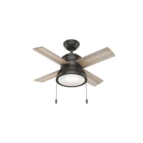Hunter Loki Led 36 In Satin Bronze Led Indoor Ceiling Fan With