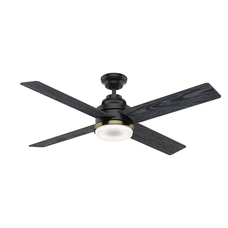 Daphne Led 54 In Matte Black Indoor Ceiling Fan With Light Kit And Remote 4 Blade
