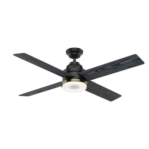 Casablanca Daphne Led 54 In Matte Black Indoor Ceiling Fan With Light Kit And Remote 4 Blade At Lowes Com