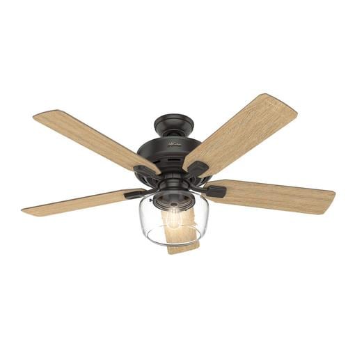 Hunter Large Room Led 52 In Led Indoor Ceiling Fan With Light Kit And Remote 5 Blade At Lowes Com