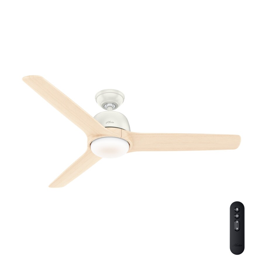 Norden Led Dc Motor 54 In Satin White Integrated Led Indoor Ceiling Fan With Light Kit And Remote 3 Blade