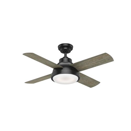 Levitt Led 44 In Matte Black Indoor Ceiling Fan With Light Kit And Remote 4 Blade