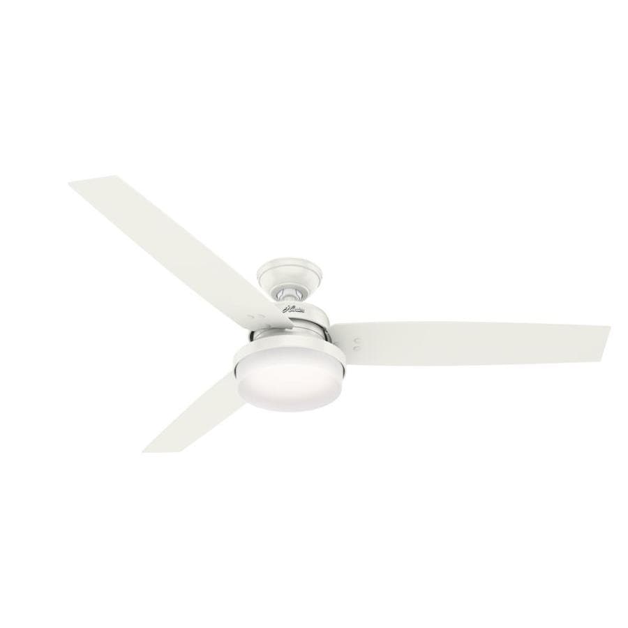 Sentinel 60 In Satin White Led Indoor Ceiling Fan With Light Kit And Remote 3 Blade