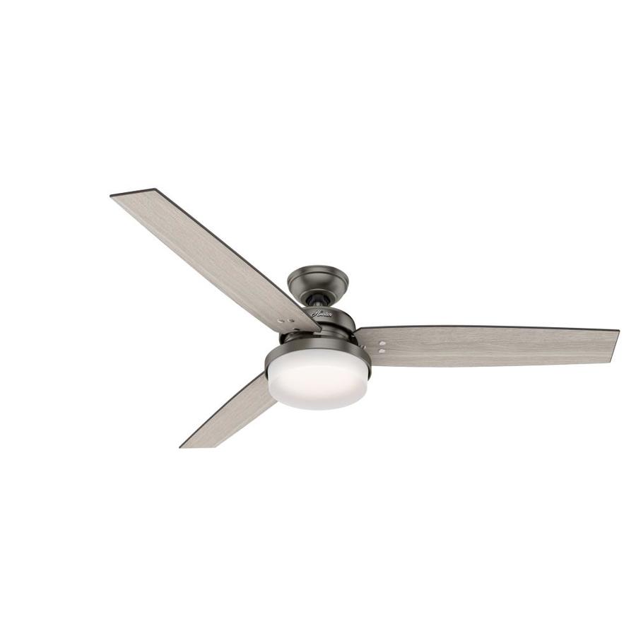 Sentinel 60 In Brushed Gray Led Indoor Ceiling Fan With Light Kit And Remote 3 Blade