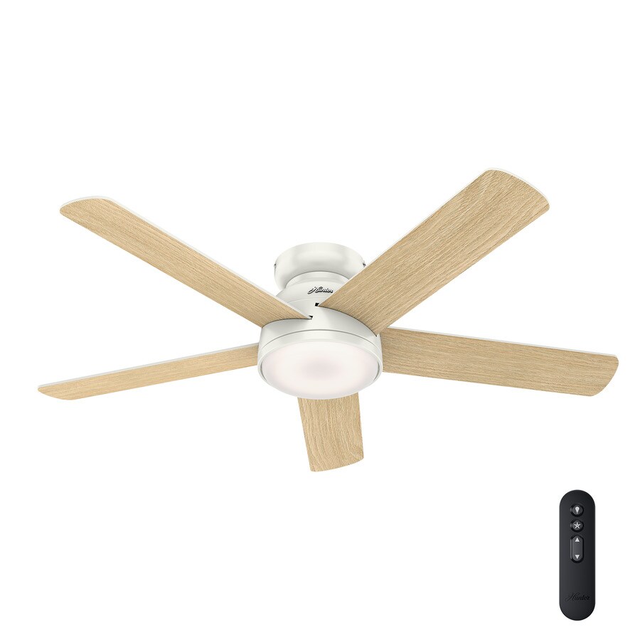 Romulus Wifi Enabled Dc Motor 54 In Satin White Indoor Flush Mount Ceiling Fan With Light Kit And Remote 5 Blade
