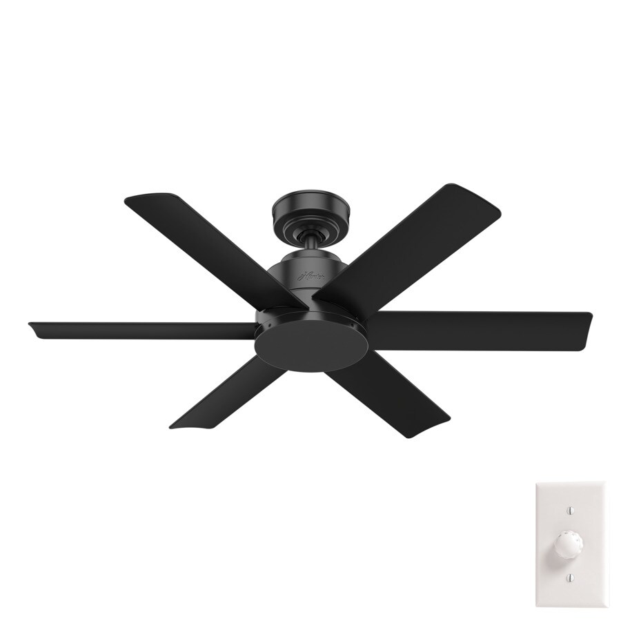 Hunter Kennicott 44 In Matte Black Indoor Outdoor Ceiling Fan And