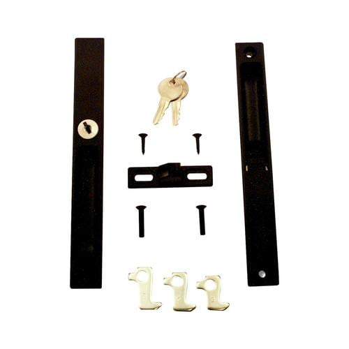 Prime Line Black Stainless Steel Sliding Patio Door Latch Lock