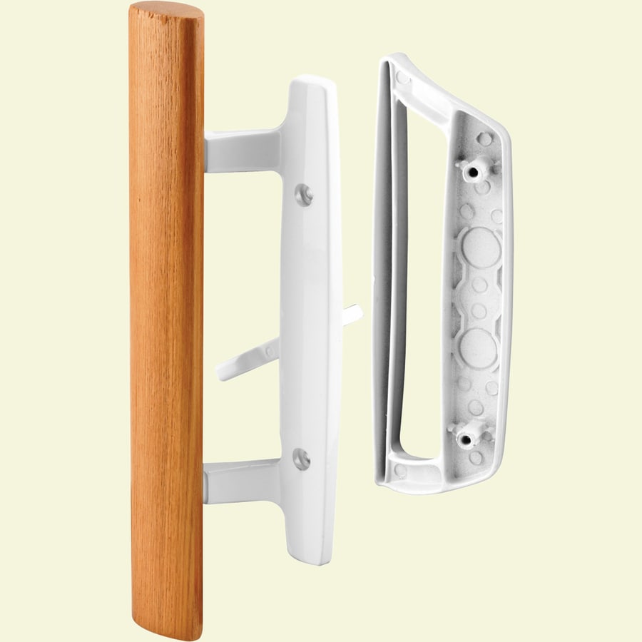 Shop Prime-Line White Patio Door Handle Set with Wooden 