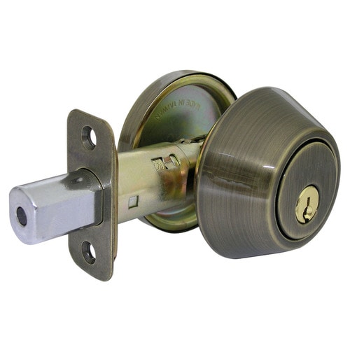 Gatehouse Antique Brass Single-Cylinder Deadbolt at Lowes.com