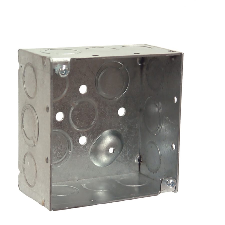 Shop RACO 2Gang Gray Metal Interior New Work Standard Square Celing/Wall Electrical Box at