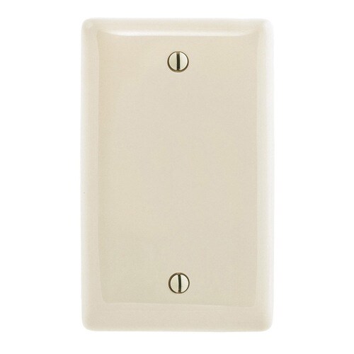 Hubbell 1Gang Light Almond Single Blank Midsize Wall Plate in the Wall